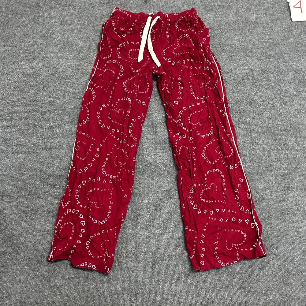 Victoria's Secret Pajama Pants Womens Size M Red Heart Modal Blend Lounge Sleep